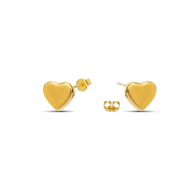 Heart Gold Earrings - 18 karat gold vermeil on sterling silver