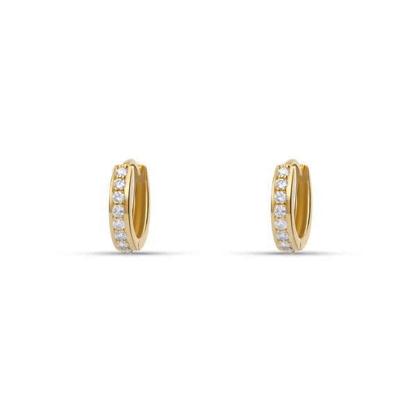 LUSH Diamond Huggies - 14 karat gold huggie earrings, diamonds 0.24ct