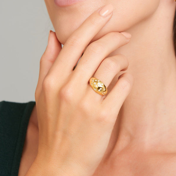 Star Gaze Topaz Ring - 18 karat gold vermeil on sterling silver, Topaz