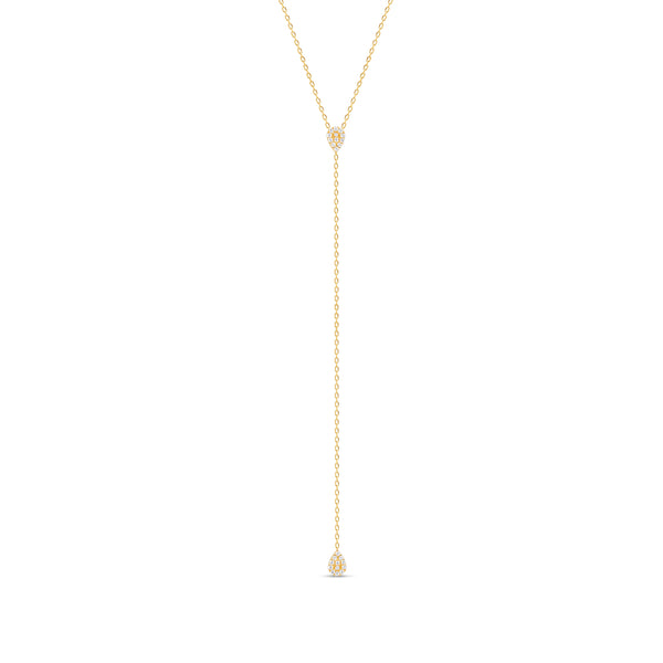 Teardrop Lariat Necklace - Vermeil