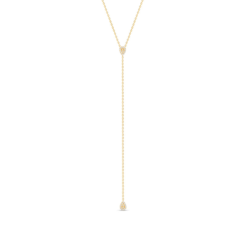 Teardrop Lariat Necklace - Vermeil